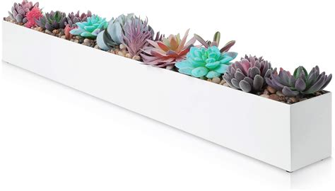 metal rectangle planter box|rectangle planter box 25x6x6.